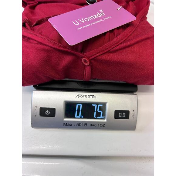 U.Vomade Women’s Short Sleeve Summer Tunic, Red, Size 1X - Picture 9 of 9